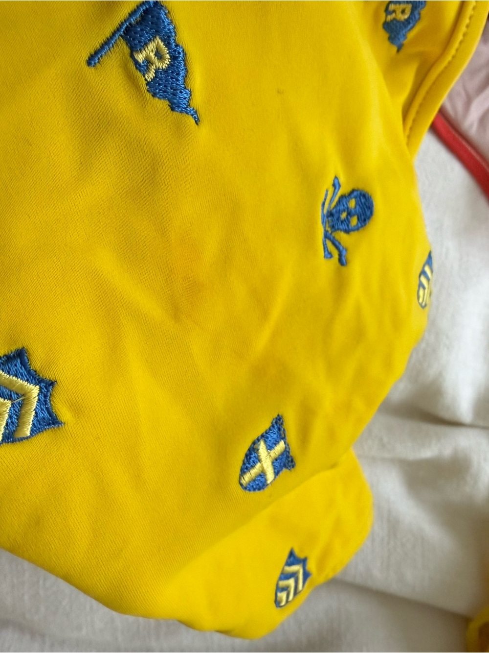RUGBY by Ralph Lauren Yellow Bikini with Blue Accents size Large Vintage - Picture 4 of 7